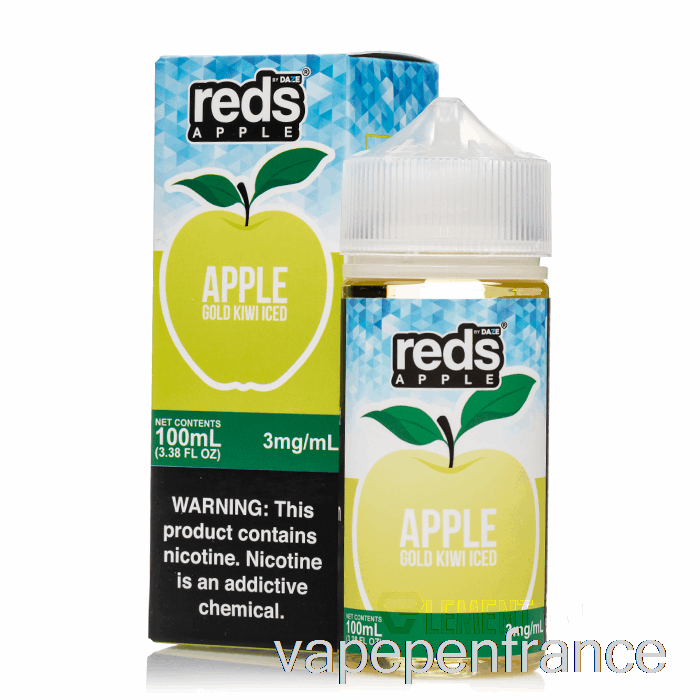 Kiwi Doré Glacé - E-jus Pomme Rouge - 7 Daze - Stylo Vape 100 Ml 0 Mg